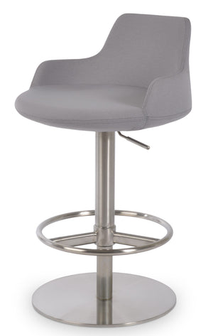 Soho Concept Brushed Stainless Steel Barstools With Camira Blazer Wool Fabric – Durable Comfort & Style Guaranteed Light Grey  Soho-concept-dining-chair-07827