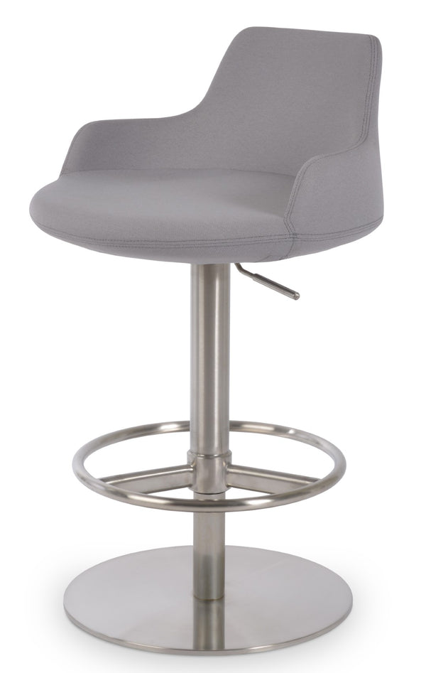 Soho Concept Brushed Stainless Steel Barstools With Camira Blazer Wool Fabric – Durable Comfort & Style Guaranteed Light Grey  Soho-concept-dining-chair-07827