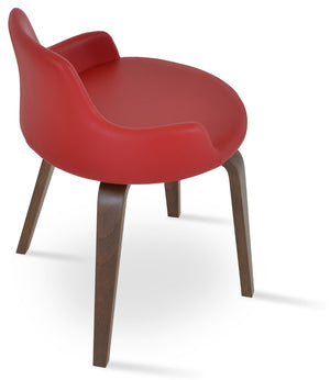 Soho Concept Dervish Stylish Counter & Bar Dining Chair - Soft Red Leatherette With Walnut Finish, 2-year Warranty Red,Walnut  Soho-concept-dining-chair-02290