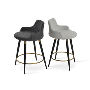 Soho Concept Dervish Large Ana Bar & Counter Stools – Stylish Wool Fabric, Metal Legs, 10-year Guarantee, 350 Lbs Dark Grey,Silver  Soho-concept-dining-chair-07836