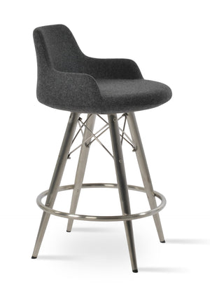 Soho Concept Brushed Stainless Steel Barstools With Camira Blazer Wool Fabric – Durable Comfort & Style Guaranteed Dark Grey  Soho-concept-dining-chair-07835