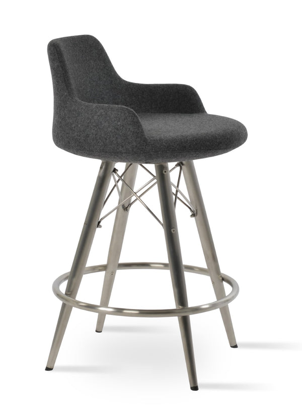 Soho Concept Brushed Stainless Steel Barstools With Camira Blazer Wool Fabric – Durable Comfort & Style Guaranteed Dark Grey  Soho-concept-dining-chair-07835