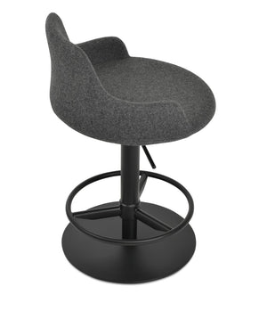 Soho Concept Dervish Piston Barstools & Counterstools - Adjustable Wool & Boucle Fabric, 10-year Guarantee, Dark Grey Dark Grey,Black  Soho-concept-dining-chair-07830
