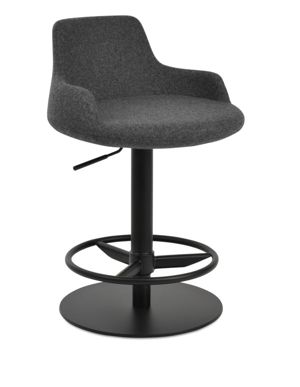 Soho Concept Dervish Piston Barstools & Counterstools - Adjustable Wool & Boucle Fabric, 10-year Guarantee, Dark Grey Dark Grey,Black  Soho-concept-dining-chair-06675