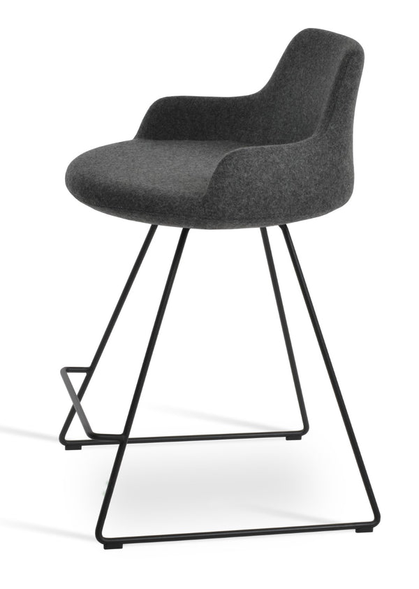 Soho Concept Dervish Wire Barstools & Counterstools – Stylish Camira Blazer Wool, 10-year Guarantee, Durable Design Dark Grey,Black  Soho-concept-dining-chair-07831