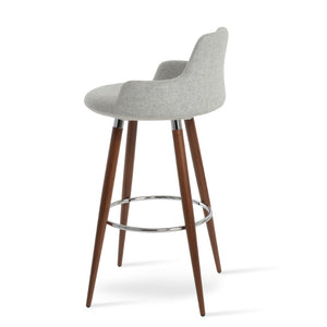 Soho Concept Dervish Large Barstools & Counterstools With 10-year Guarantee - Stylish Metal & Wool Upholstery! Silver,Walnut  Soho-concept-dining-chair-07838