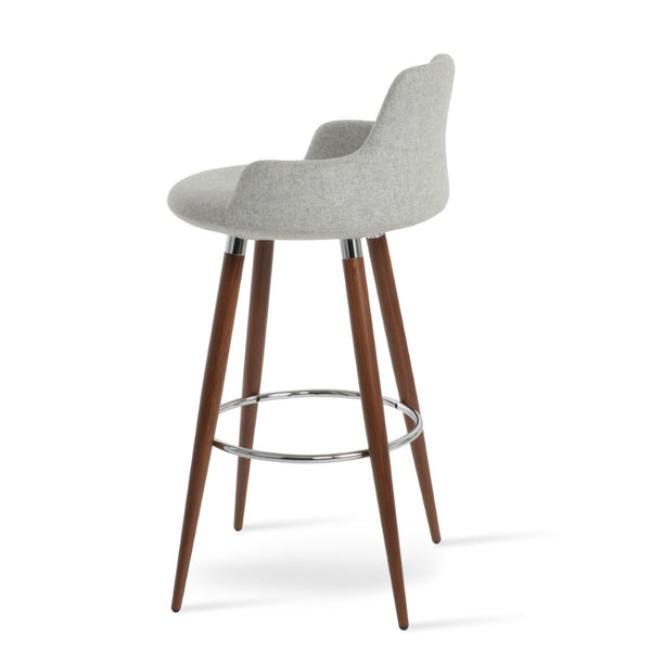 Soho Concept Dervish Large Barstools & Counterstools With 10-year Guarantee - Stylish Metal & Wool Upholstery! Silver,Walnut  Soho-concept-dining-chair-07838