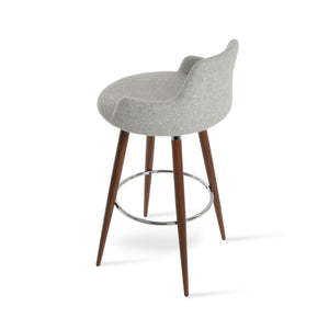 Soho Concept Dervish Large Barstools & Counterstools With 10-year Guarantee - Stylish Metal & Wool Upholstery! Silver,Walnut  Soho-concept-dining-chair-06678