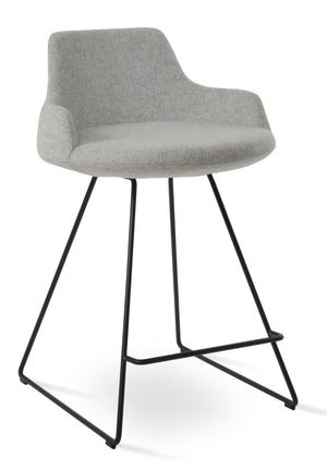 Soho Concept Dervish Wire Bar & Counter Stools - Luxurious Camira Wool, 10-year Guarantee, Stylish Designs! Silver,Black  Soho-concept-dining-chair-07837