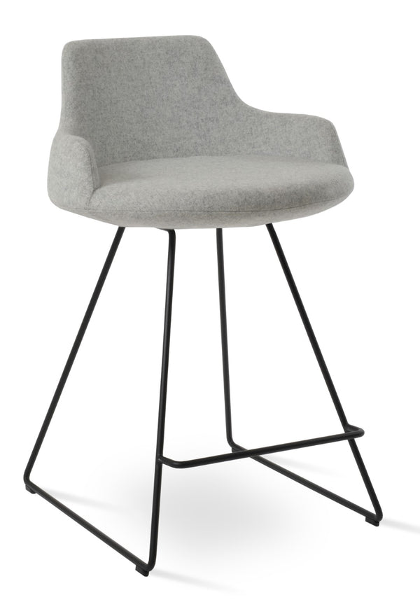Soho Concept Dervish Wire Bar & Counter Stools - Luxurious Camira Wool, 10-year Guarantee, Stylish Designs! Silver,Black  Soho-concept-dining-chair-07837