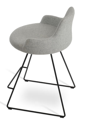 Soho Concept Dervish Wire Bar & Counter Stools - Luxurious Camira Wool, 10-year Guarantee, Stylish Designs! Silver,Black  Soho-concept-dining-chair-06677