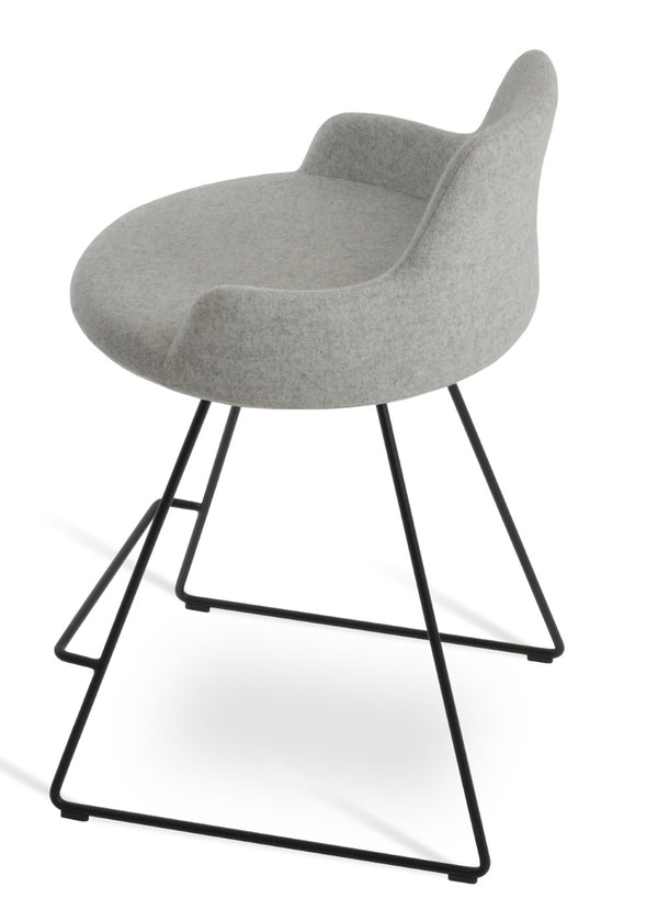 Soho Concept Dervish Wire Bar & Counter Stools - Luxurious Camira Wool, 10-year Guarantee, Stylish Designs! Silver,Black  Soho-concept-dining-chair-06677