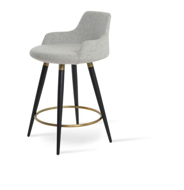 Soho Concept Dervish Large Ana Bar & Counter Stools – Stylish Wool Fabric, Metal Legs, 10-year Guarantee, 350 Lbs Silver,Black,Gold  Soho-concept-dining-chair-07839