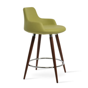 Soho Concept Dervish Large Ana Bar & Counter Stools - Stylish Metal Base, Soft Leatherette, 2-year Guarantee Green,Walnut  Soho-concept-dining-chair-07853