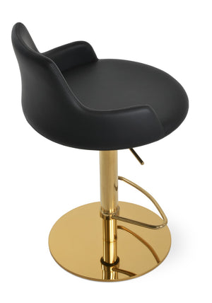 Soho Concept Dervish Adjustable Barstools With Half Footrest – Soft Leatherette, Gold Or Black Finish, 2-year Warranty Black,Gold  Soho-concept-dining-chair-06681