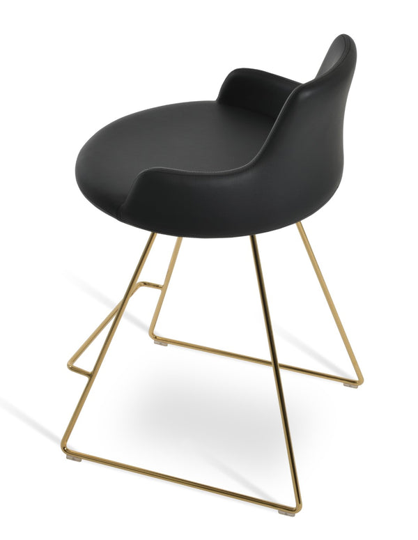 Soho Concept Dervish Wire Barstools & Counterstools - Stylish Ergonomic Design, Durable Leatherette, 2-year Warranty Black,Gold  Soho-concept-dining-chair-07842