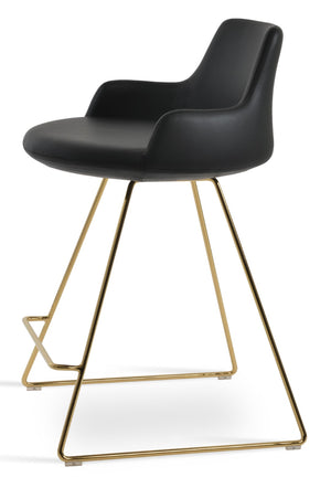 Soho Concept Dervish Wire Barstools & Counterstools - Stylish Ergonomic Design, Durable Leatherette, 2-year Warranty Black,Gold  Soho-concept-dining-chair-06680
