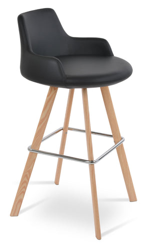 Soho Concept Dervish Mw Counter & Bar Stools - Stylish Leatherette, Memory Swivel, 2-year Guarantee, Durable Design Black  Soho-concept-dining-chair-07843