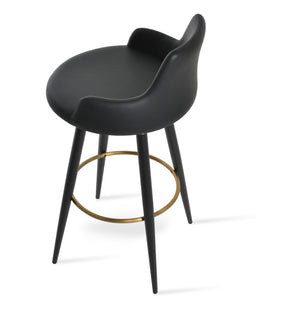 Soho Concept Dervish Large Ana Bar & Counter Stools - Stylish Metal Base, Soft Leatherette, 2-year Guarantee Black,Gold  Soho-concept-dining-chair-07845