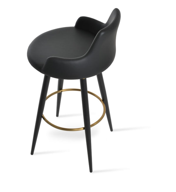 Soho Concept Dervish Large Ana Bar & Counter Stools - Stylish Metal Base, Soft Leatherette, 2-year Guarantee Black,Gold  Soho-concept-dining-chair-07845