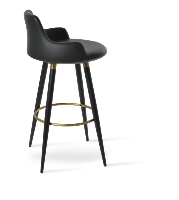 Soho Concept Dervish Large Ana Bar & Counter Stools - Stylish Metal Base, Soft Leatherette, 2-year Guarantee Black,Gold  Soho-concept-dining-chair-07846