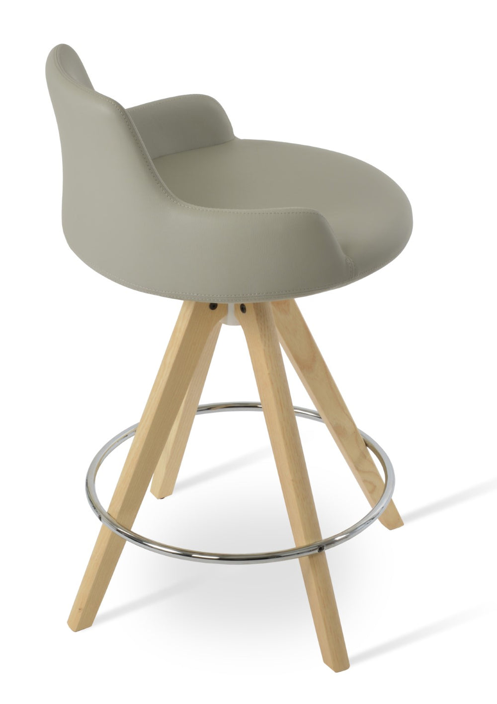 Soho Concept Dervish Pyramid Wood Barstools & Counterstools - Stylish Swivel Design, 2-year Guarantee, Durable Leatherette Light Grey,Natural,Ash  Soho-concept-dining-chair-07851