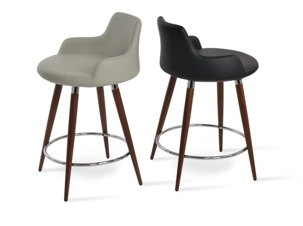 Soho Concept Dervish Large Ana Bar & Counter Stools - Stylish Metal Base, Soft Leatherette, 2-year Guarantee Light Grey,Black,Walnut  Soho-concept-dining-chair-07819