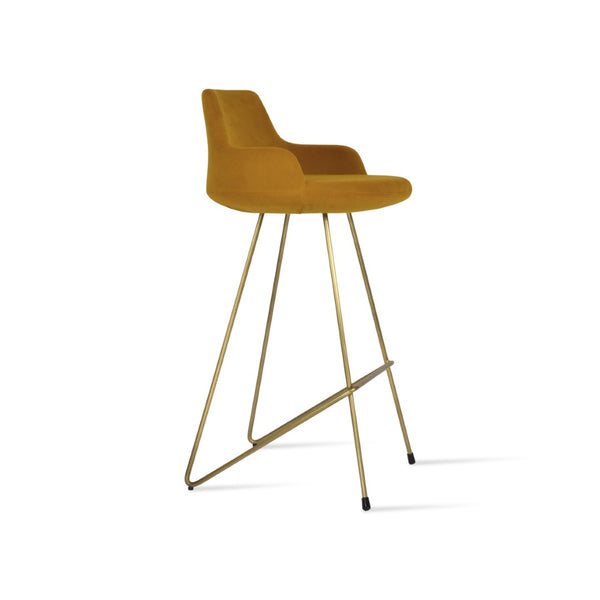 Soho Concept Dervish Cat-wire Barstools & Counterstools In Luxurious Fabrics With 10-year Guarantee & Brass Finish Brass  Soho-concept-dining-chair-06682