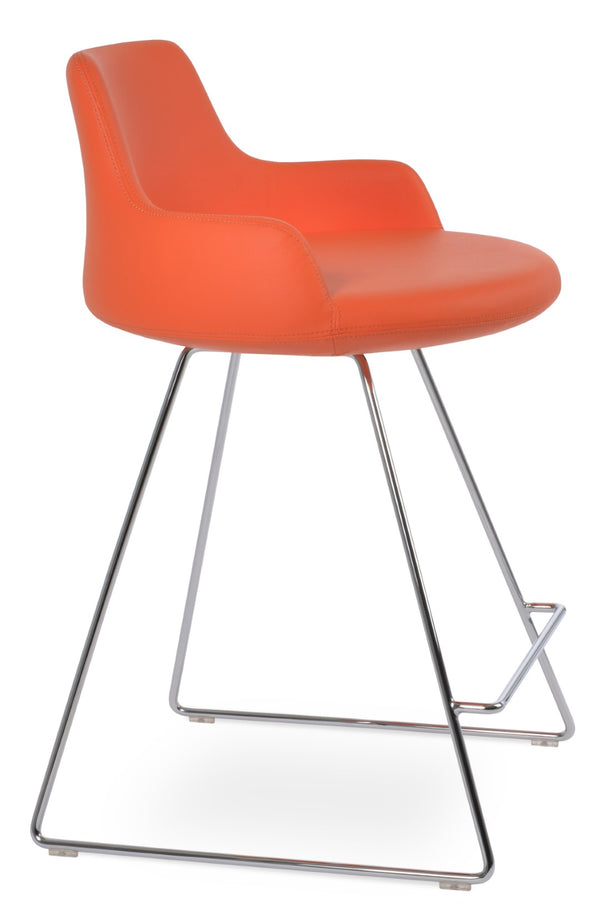 Soho Concept Dervish Large Ana Bar & Counter Stools - Stylish Metal Base, Soft Leatherette, 2-year Guarantee Orange  Soho-concept-dining-chair-07859