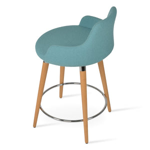 Soho Concept Dervish Ana Barstools & Counterstools – Ergonomic Wool Upholstery, 10-year Guarantee, Stylish Metal Design Natural,Chrome,Green  Soho-concept-dining-chair-06683