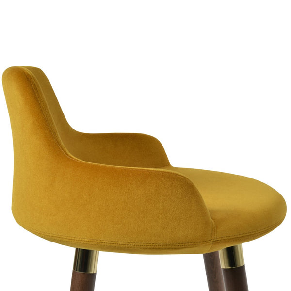 Soho Concept Dervish Wood Barstools & Counterstools - Premium Upholstered Designs With 10-year Guarantee, 350 Lbs Capacity Walnut,Gold  Soho-concept-dining-chair-06684