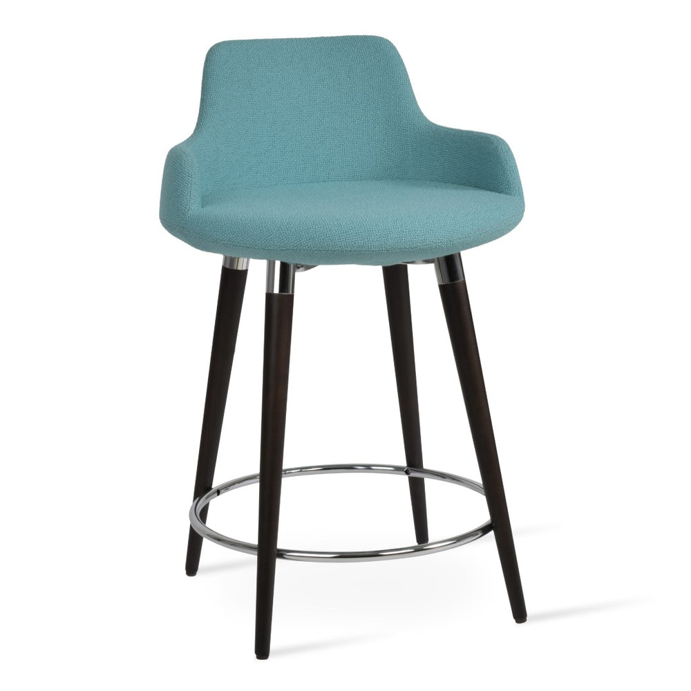 Soho Concept Solid Steel Barstools & Counterstools With Camira Yoredale Boucle Fabric Or Genuine Leather Option Chrome,Green  Soho-concept-dining-chair-07863