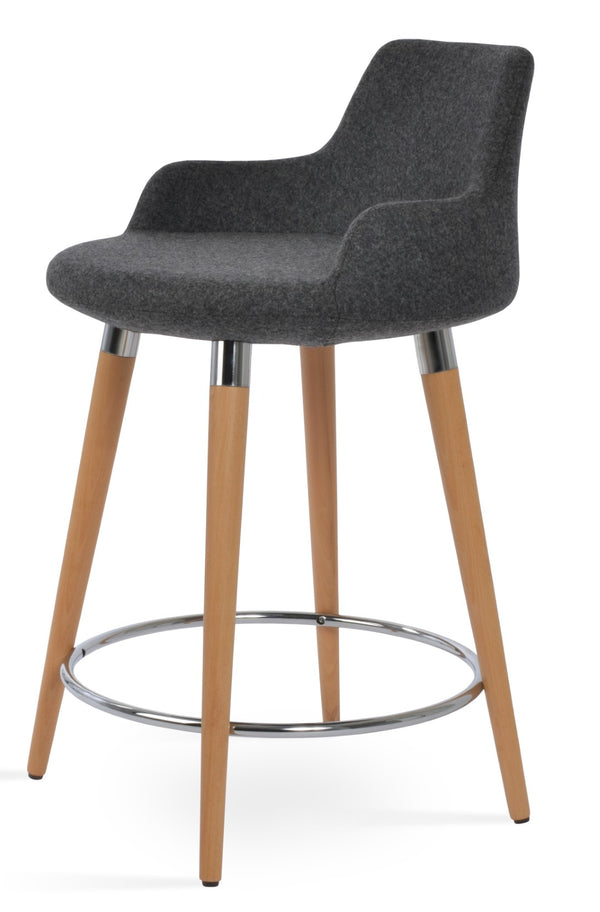 Soho Concept Dervish Cat-wire Barstools With Camira Blazer Wool Fabric – Ergonomic Design & 10-year Guarantee Natural,Dark Grey  Soho-concept-dining-chair-07866
