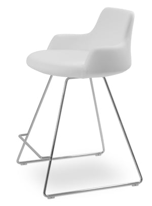 Soho Concept Dervish Wire Barstools & Counterstools - Stylish Ergonomic Design, Durable Leatherette, 2-year Warranty White  Soho-concept-dining-chair-07867