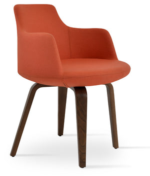Soho Concept Dervish Plywood Armchair Dining Chair In Orange - Premium Camira Blazer Wool & 10-year Warranty! Orange  Soho-concept-dining-chair-02372