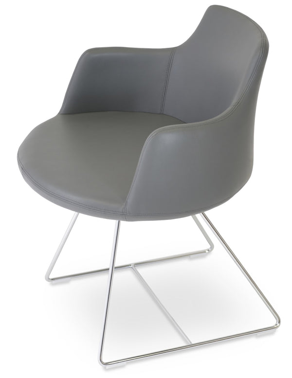 Soho Concept Dervish Wire Armchair Dining Chair – Stylish Ppm-fr Leatherette, Chrome Finish, 2-year Guarantee! Chrome,Grey  Soho-concept-dining-chair-02302