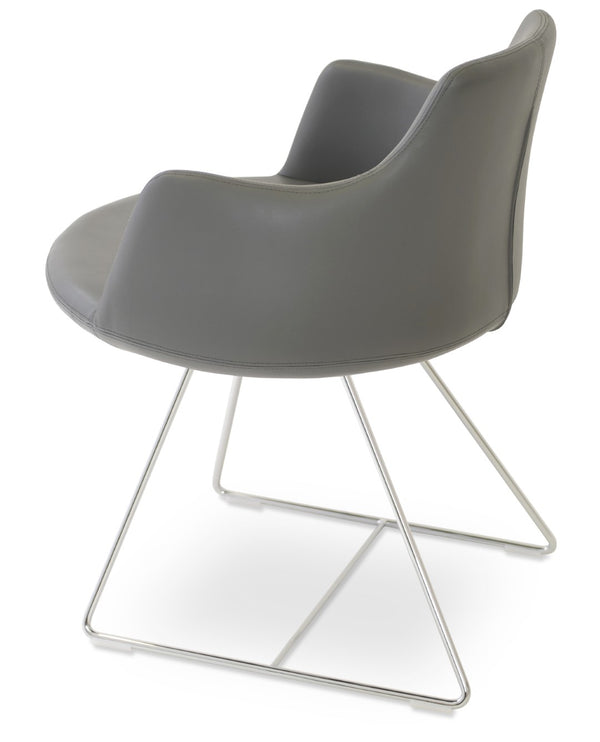 Soho Concept Dervish Wire Armchair Dining Chair – Stylish Ppm-fr Leatherette, Chrome Finish, 2-year Guarantee! Chrome,Grey  Soho-concept-dining-chair-02302