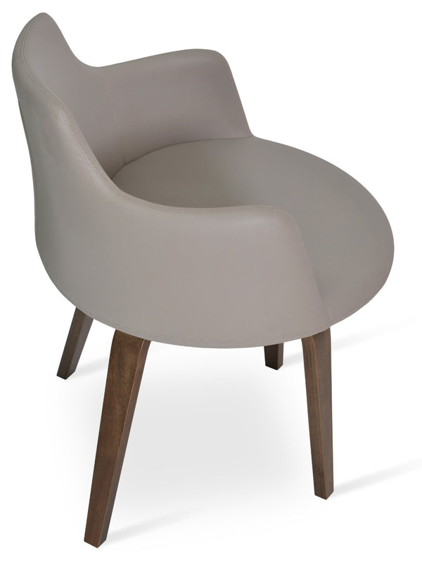 Soho Concept Dervish Plywood Armchair Dining Chair - Stylish Leatherette, Soft Walnut Finish, 2-year Guarantee! Walnut  Soho-concept-dining-chair-02309