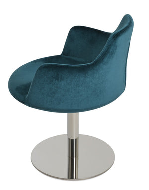 Soho Concept Dervish Round Swivel Armchair Dining Chair - Luxurious Boucle, Velvet & Nubuck Fabrics, 10-year Guarantee Green  Soho-concept-dining-chair-02311