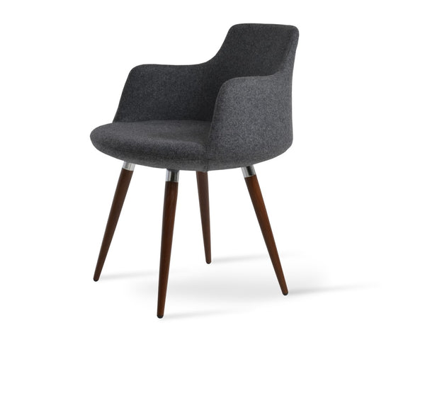 Soho Concept Brushed Stainless Steel Dining Chair With Camira Blazer Wool Upholstery – 10-year Durability Guarantee Dark Grey,Walnut  Soho-concept-dining-chair-02312