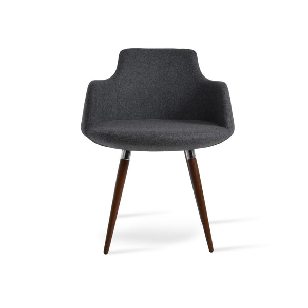 Soho Concept Brushed Stainless Steel Dining Chair With Camira Blazer Wool Upholstery – 10-year Durability Guarantee Dark Grey,Walnut  Soho-concept-dining-chair-02312