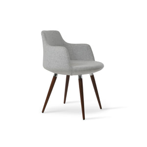Soho Concept Brushed Stainless Steel Dining Chair With Camira Blazer Wool Upholstery – 10-year Durability Guarantee Silver,Walnut  Soho-concept-dining-chair-02314