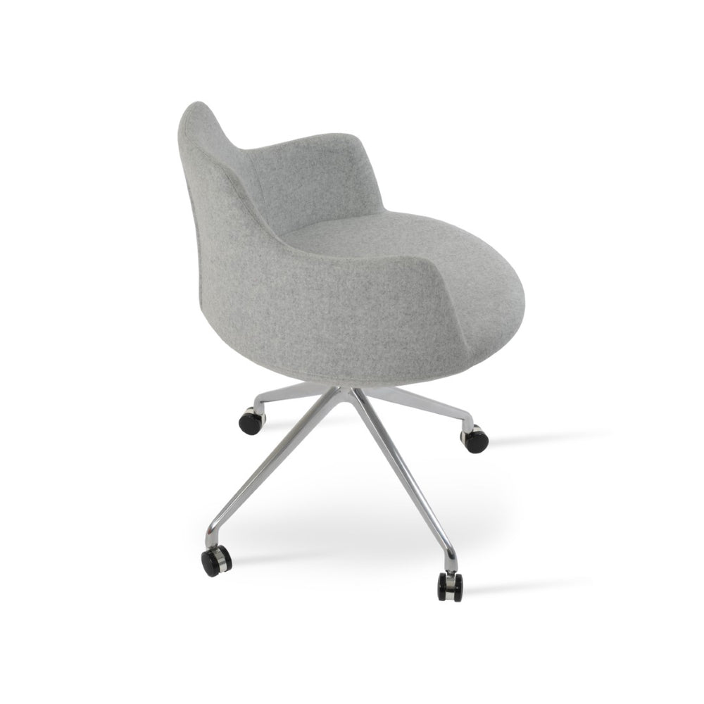 Soho Concept Dervish Spider Swivel Armchair - Luxurious Wool Fabric, 10-year Guarantee, Modern Silver & Black Design Silver  Soho-concept-dining-chair-02317
