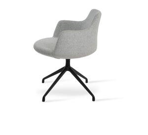 Soho Concept Dervish Spider Swivel Armchair - Luxurious Wool Fabric, 10-year Guarantee, Modern Silver & Black Design Silver,Black  Soho-concept-dining-chair-02316