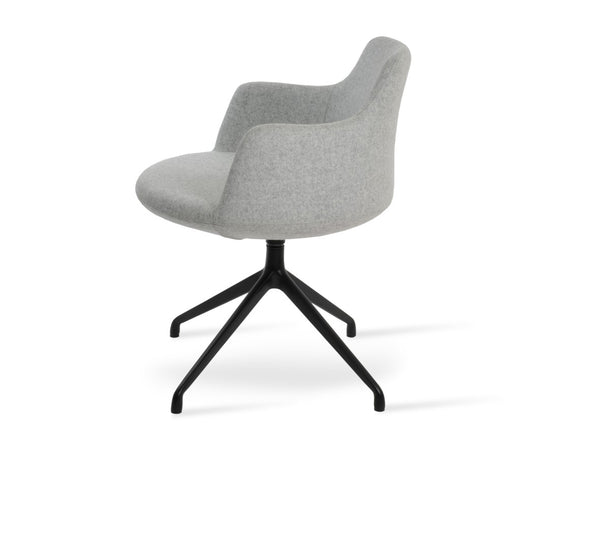Soho Concept Dervish Spider Swivel Armchair - Luxurious Wool Fabric, 10-year Guarantee, Modern Silver & Black Design Silver,Black  Soho-concept-dining-chair-02316