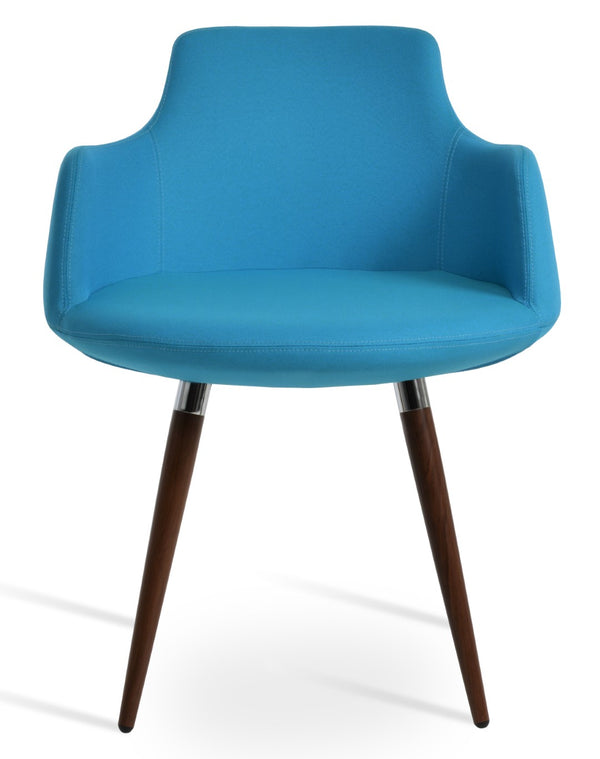 Soho Concept Dervish Ana Armchair - Stylish Dining Chair With Premium Fabrics, Metal Legs & 10-year Guarantee! Turquoise,Walnut  Soho-concept-dining-chair-02334
