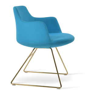 Soho Concept Dervish 4-star Swivel Armchair In Luxurious Boucle, Velvet & Nubuck Fabrics – Modern Design & Comfort Turquoise,Gold  Soho-concept-dining-chair-02326