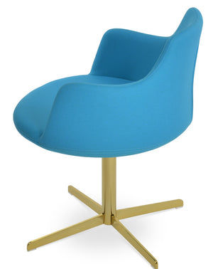 Soho Concept Dervish 4-star Swivel Armchair In Luxurious Boucle, Velvet & Nubuck Fabrics – Modern Design & Comfort Turquoise,Gold  Soho-concept-dining-chair-02324