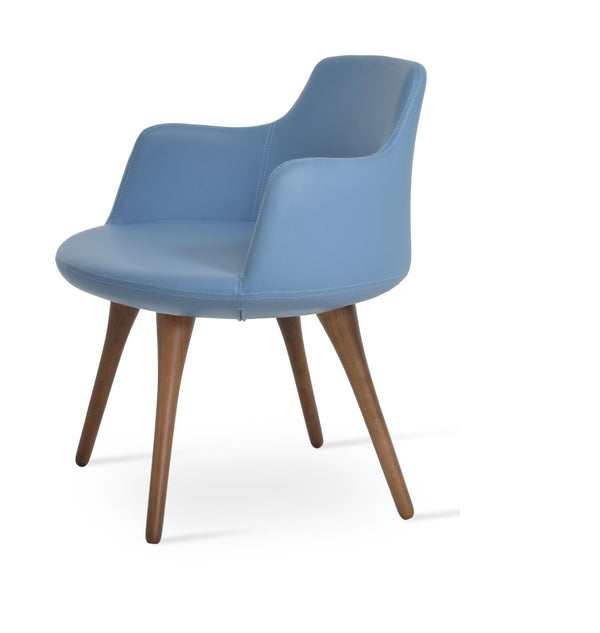 Soho Concept Dervish Wood Dining Armchair - Solid Beech, Soft Leatherette, 2-year Guarantee, Stylish Comfort Blue  Soho-concept-dining-chair-02336