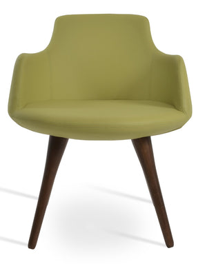 Soho Concept Dervish Wood Dining Armchair - Solid Beech, Soft Leatherette, 2-year Guarantee, Stylish Comfort Green,Walnut  Soho-concept-dining-chair-02344